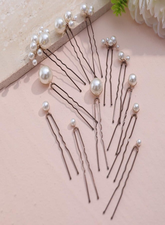 SELFCLOUD 12 Pieces Bridal Hair Accessories Pearl Wedding Hair Pins Handmade Bridal Hair Pins for Wedding Brides Women Girls - Image 5